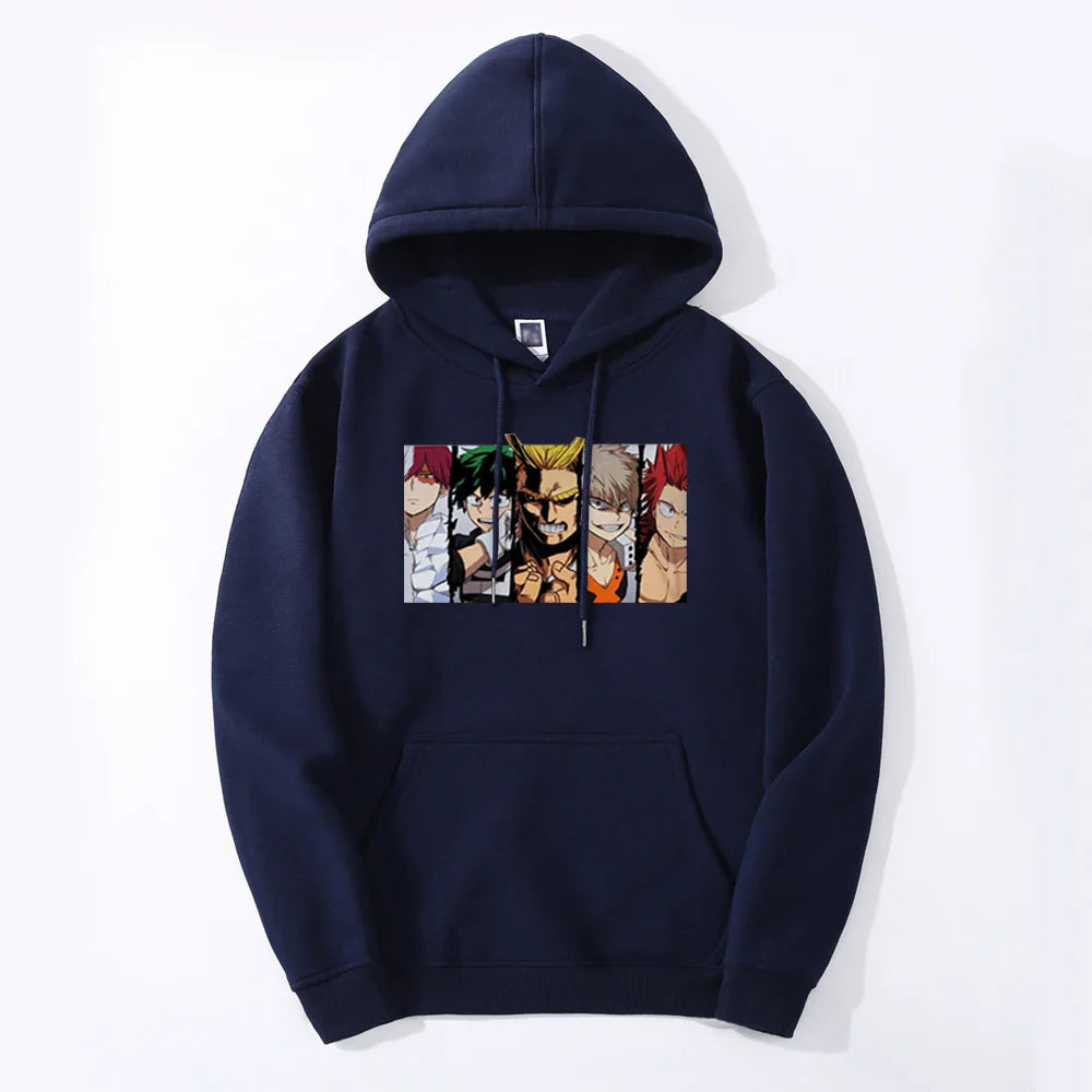 My Hero Academia Deku Bakugou All Might Anime Spring Men's Loose Hoodies Sweatshirt Casual Thick Hoodies Casual Clothes