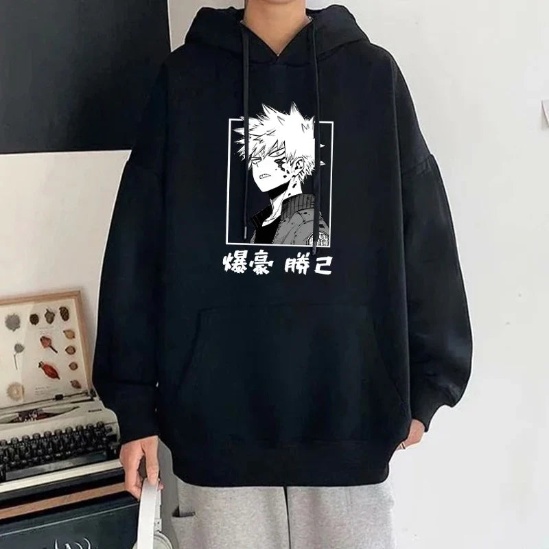 Women'S Winter Autumn Fashion Hooded Casual Anime Bakugou Katsuki Printed Long Sleeve Hoody Hoodies Sweatshirts Loose Pullover