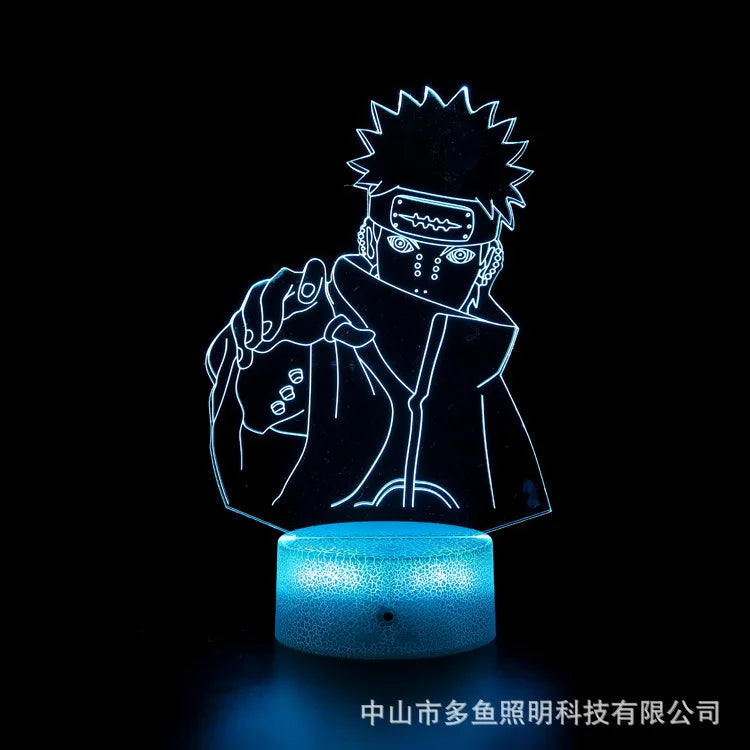 7 Colors Anime Naruto LED Night Light Toy Anime Akatsuki Uchiha Itachi Sasuke Colorful 3D Mini Table Lamp Toys Xmas Gift