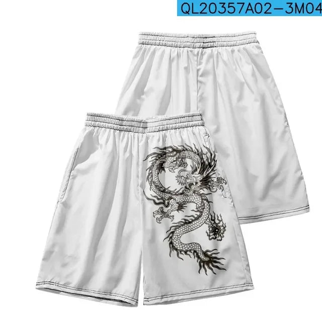 3D Chinese Style Dragon Board Shorts Beach Summer Men hip hop Sport Surfing Costumes Trunks Swimwear Cartoon Short Pants