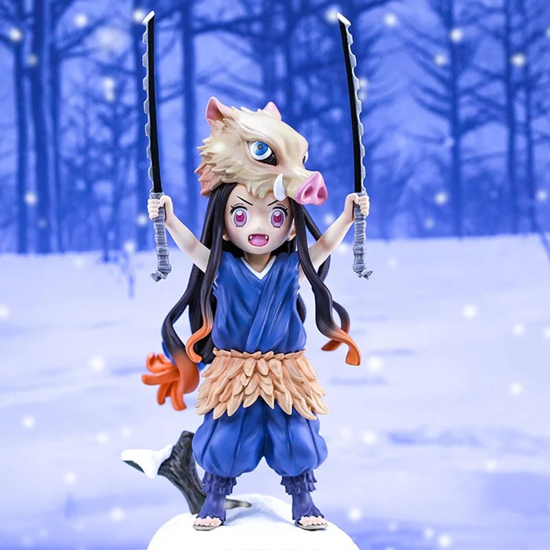 19CM Demon Slayer Anime Figure Kimetsu No Yaiba Pig's Head Kamado Nezuko Figurine Manga PVC Model Doll For Children Kids