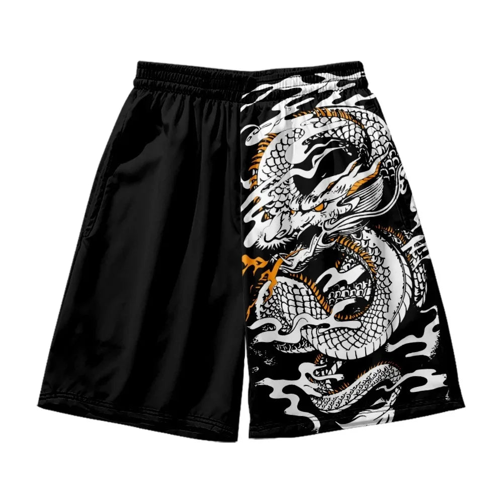 3D Chinese Style Dragon Board Shorts Beach Summer Men hip hop Sport Surfing Costumes Trunks Swimwear Cartoon Short Pants