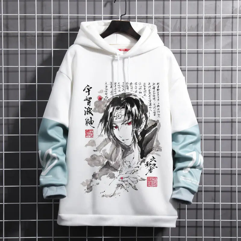 New Naruto Anime  Akatsuki Cosplay Akatsuki Uchiha Itachi Full-Size Sweatshirt Student 3D Printed Hooded Sweater Coat