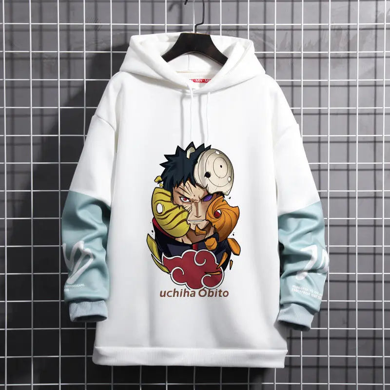 New Naruto Anime  Akatsuki Cosplay Akatsuki Uchiha Itachi Full-Size Sweatshirt Student 3D Printed Hooded Sweater Coat