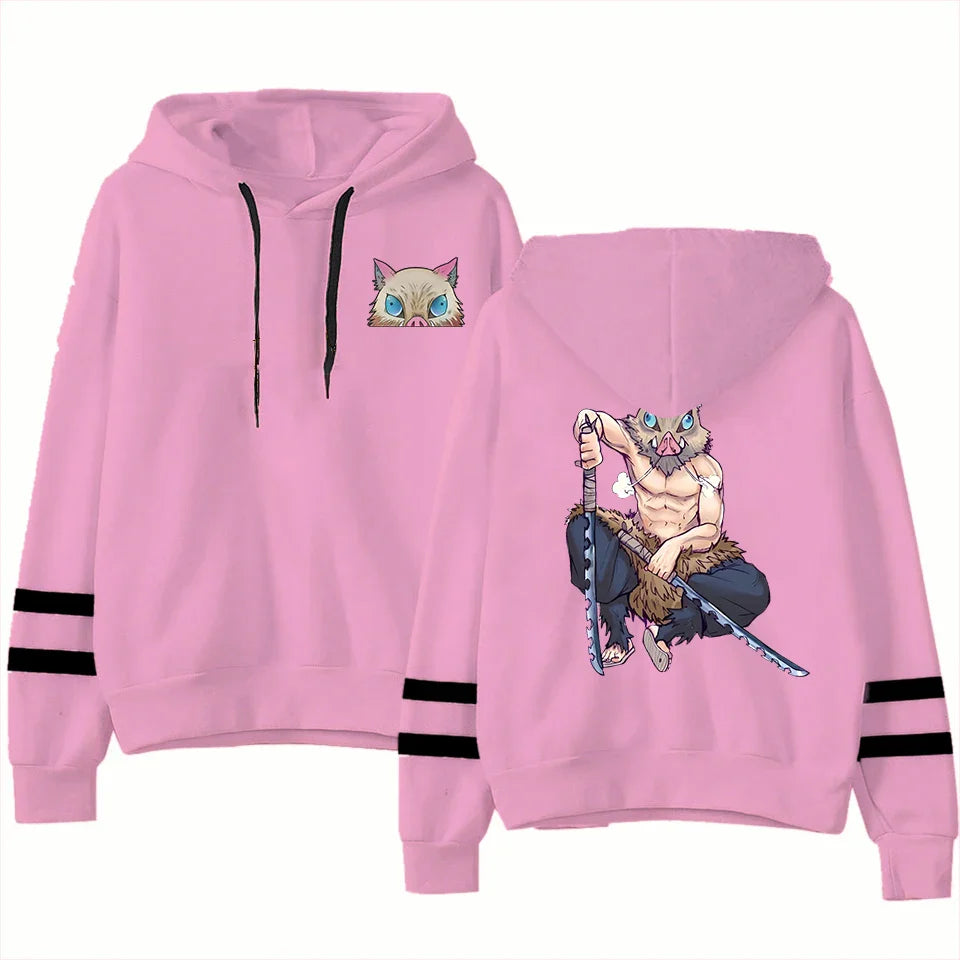 New Anime Hashibira Inosuke Printed Pullover Fashion Women Men Hoodies Long Sleeve Casual Y2K Hooded Sweatshirt