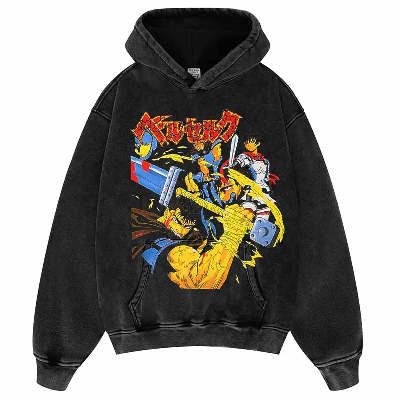 Vintage Japanese Anime Hoodie Men Streetwear Hip Hop Sweatshirt Guts Graphic Hoodie Harajuku COTTON Hoodies Pullover JFCQ02