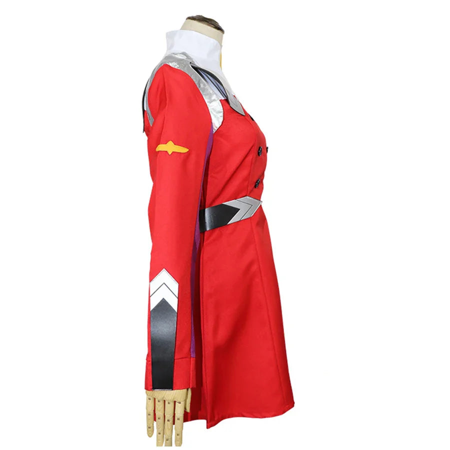 Zero Two Cosplay Costumes Anime DARLING In The FRANXX Zero Two 02 Dress Uniform Suits Headwear Wig Women Halloween Costume Dress