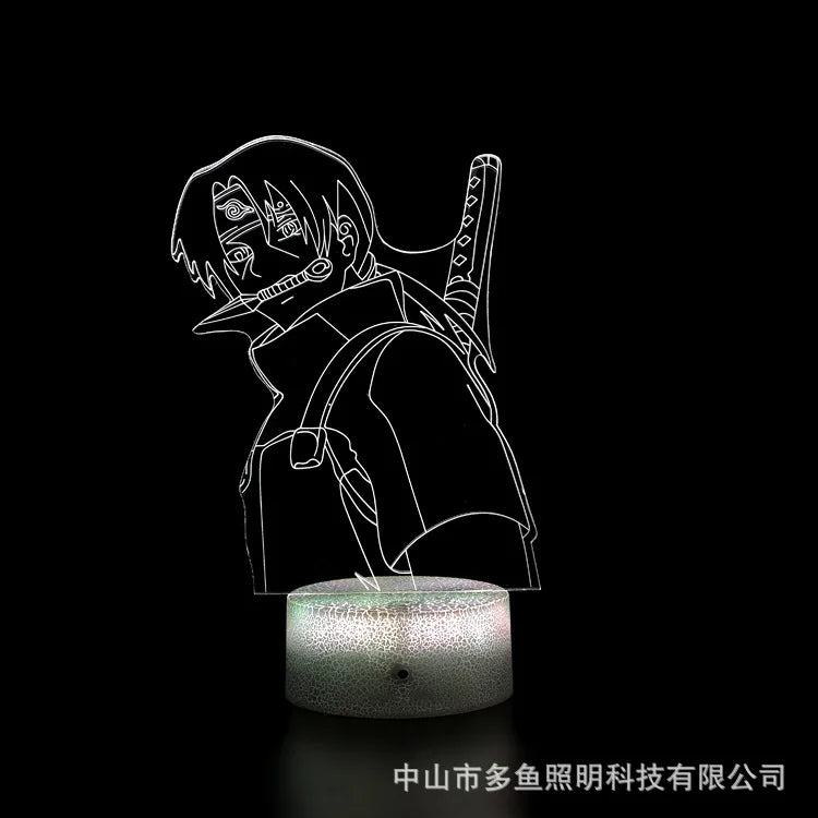 7 Colors Anime Naruto LED Night Light Toy Anime Akatsuki Uchiha Itachi Sasuke Colorful 3D Mini Table Lamp Toys Xmas Gift