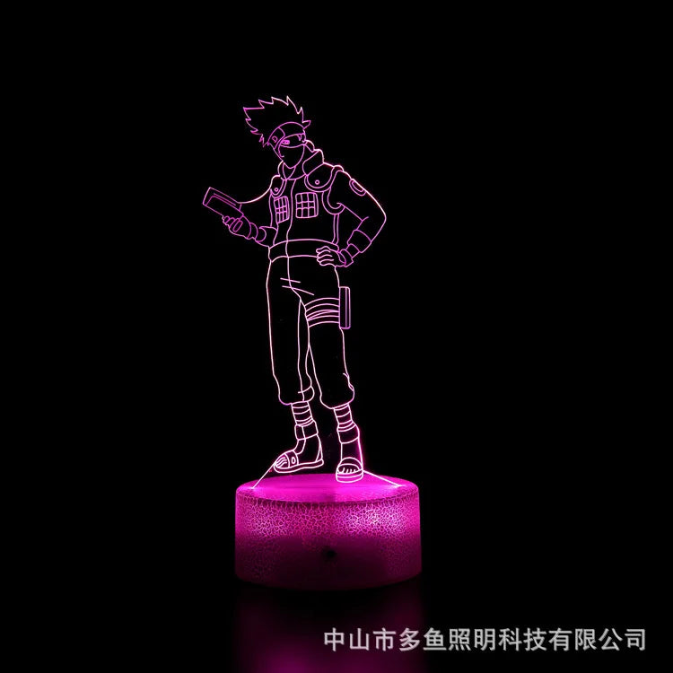 7 Colors Anime Naruto LED Night Light Toy Anime Akatsuki Uchiha Itachi Sasuke Colorful 3D Mini Table Lamp Toys Xmas Gift