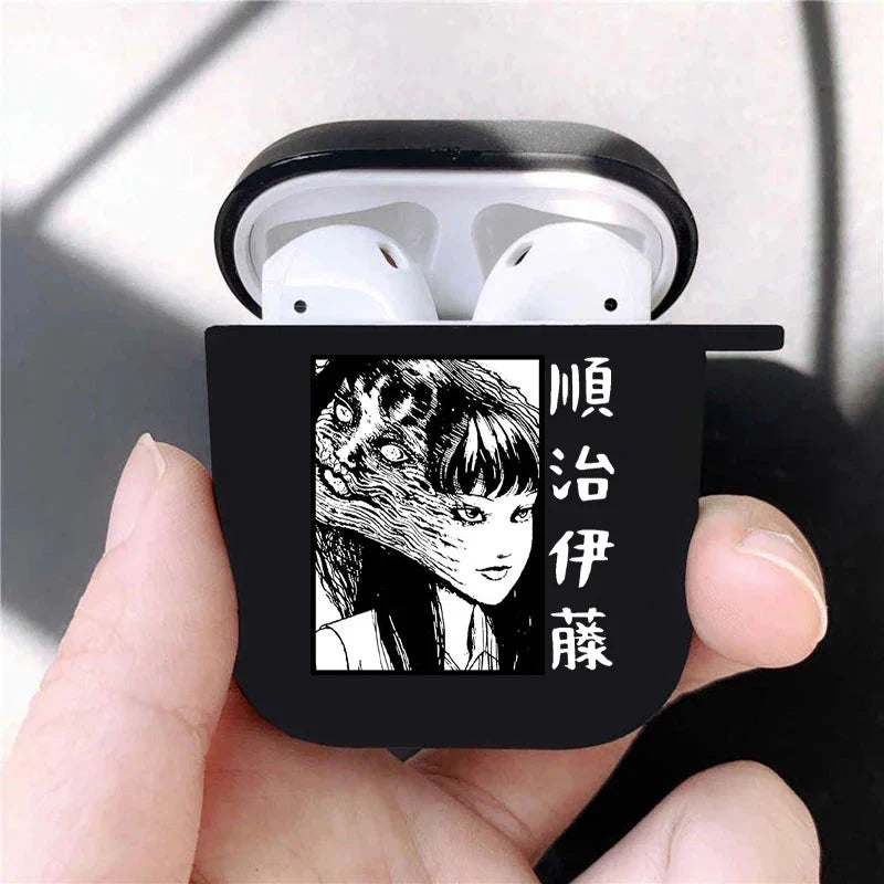 Junji Ito Collection Tees Horror Soft silicone TPU Case For AirPods Pro 1 2 3 luxury Black Wireless Bluetooth Earphone Box Cover