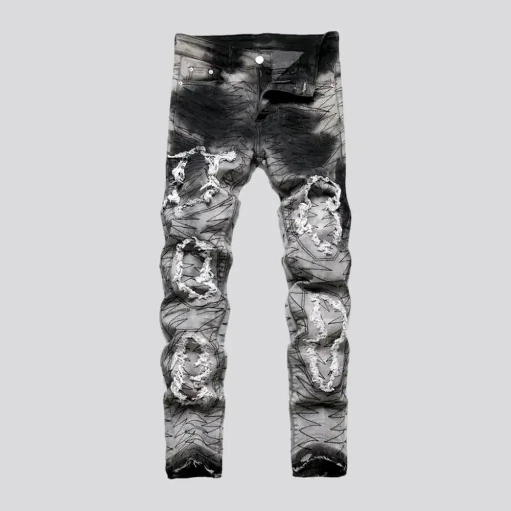 5-pocket men's tie-dyed jeans