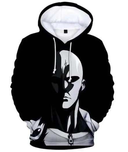 One Punch Hero Men's New 3D printed Hoodies Slim Fit Hooded Sweatshirt Outwear Warm Coat Jacket Zip Up Casual Tops