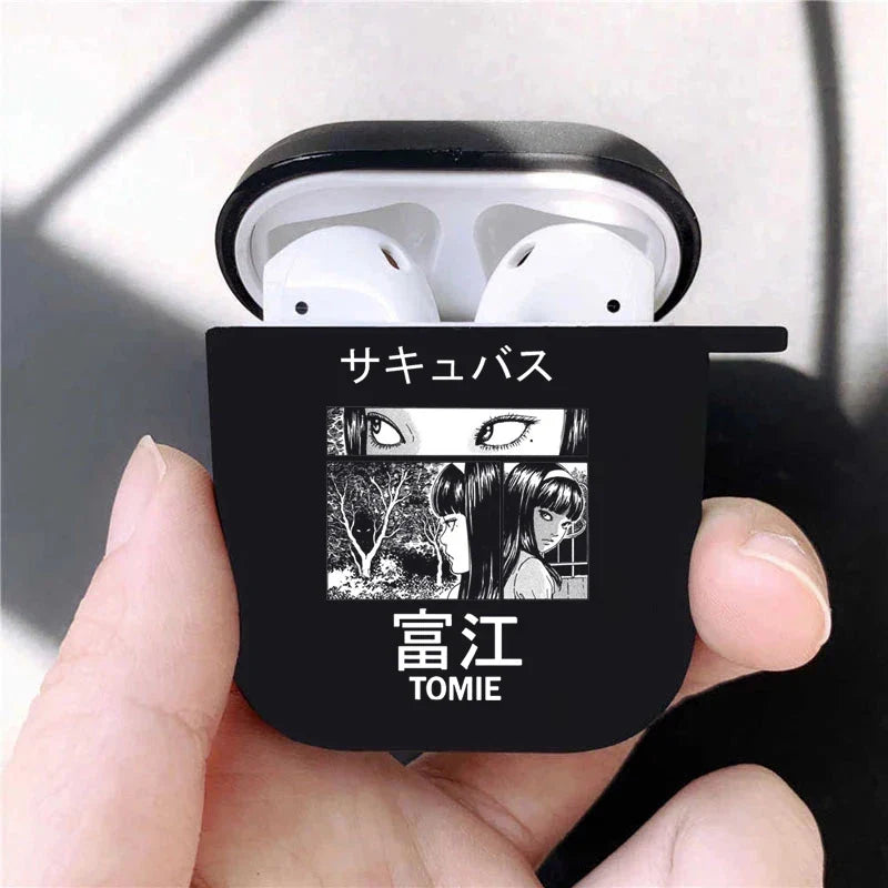 Junji Ito Collection Tees Horror Soft silicone TPU Case For AirPods Pro 1 2 3 luxury Black Wireless Bluetooth Earphone Box Cover