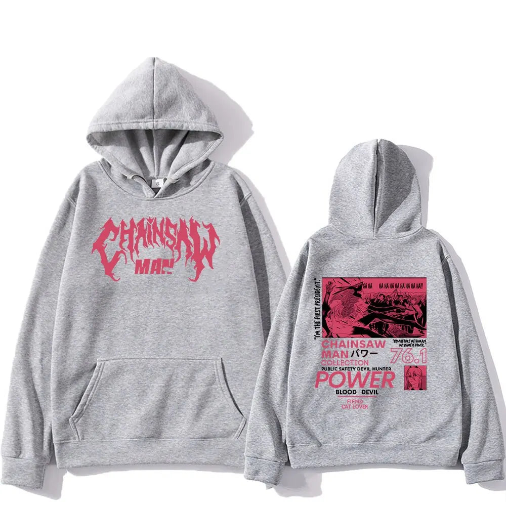 anime chainsaw men's Hoodie men women's neutral Sweatshirt anime pattern Hoodie street retro long sleeve autumn clothes