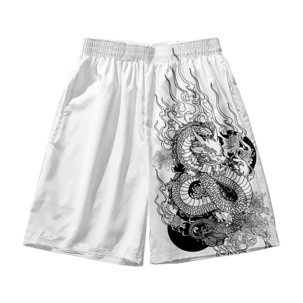 3D Chinese Style Dragon Board Shorts Beach Summer Men hip hop Sport Surfing Costumes Trunks Swimwear Cartoon Short Pants