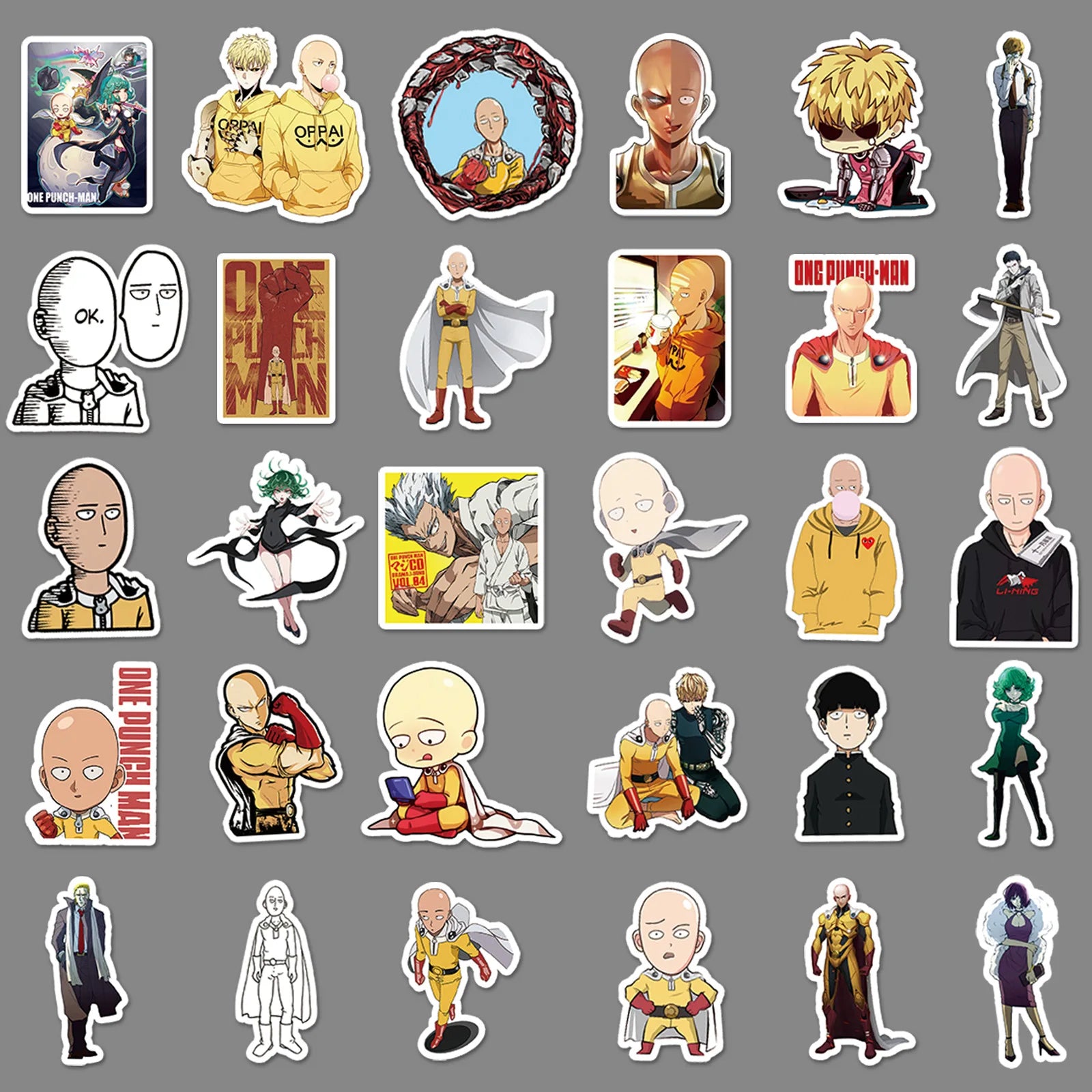 57PCS One Punch Man Sticker Anime Waterproof Decoration Suitcase Phone Case Computer Stickers Decoration Supplies