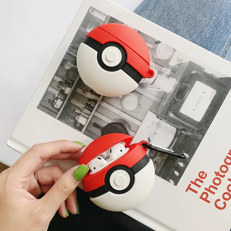 Cute Pokemon Poke Ball 3D Silicone Earphone Cases for Airpods pro 3 2 pro2 Wireless Bluetooth Headset Cover