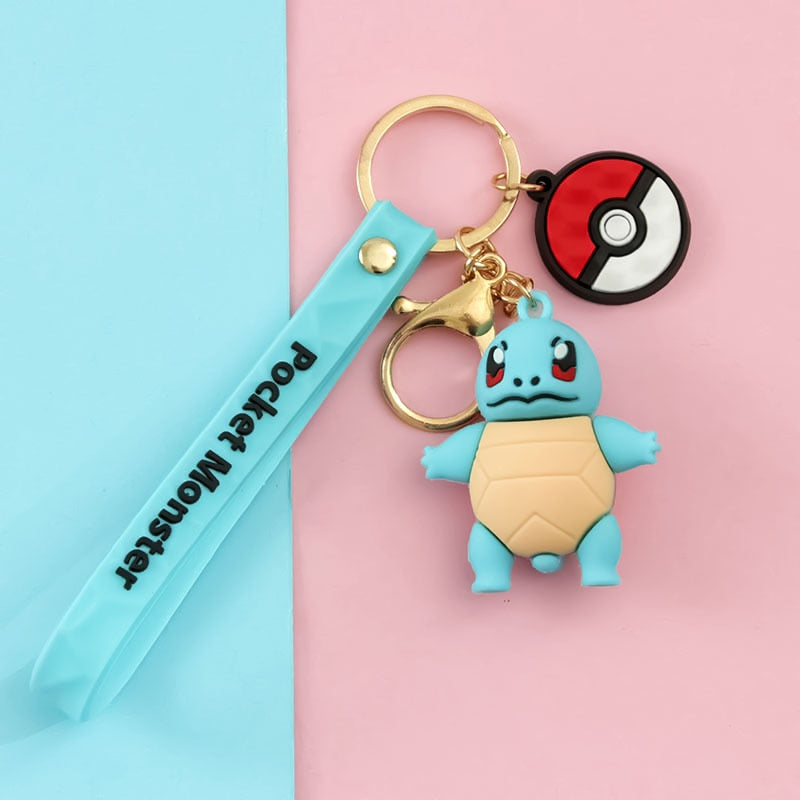 10pcs/20pcs/set wholesale Genuine Pikachu Anime Doll Keychain Pokemon Cartoon Keyring Bag Car Key Chain Ring Pendant Kids Gifts.