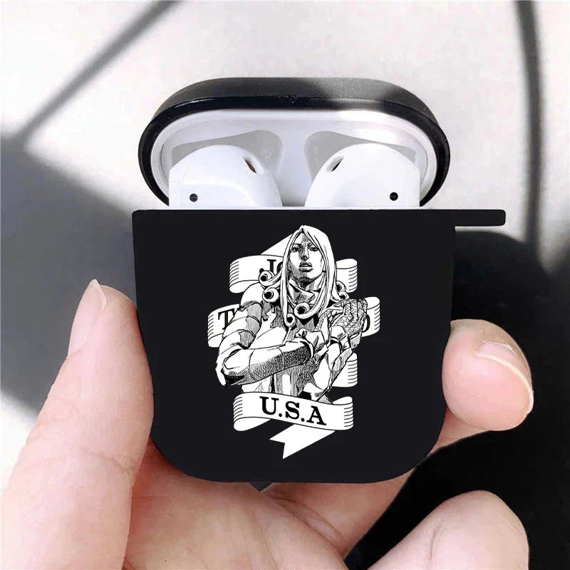 JoJo's Bizarre Adventure JoJo Anime Soft silicone TPU Case For AirPods Pro2 1 2 3 Black Wireless Bluetooth Earphone Box Cover