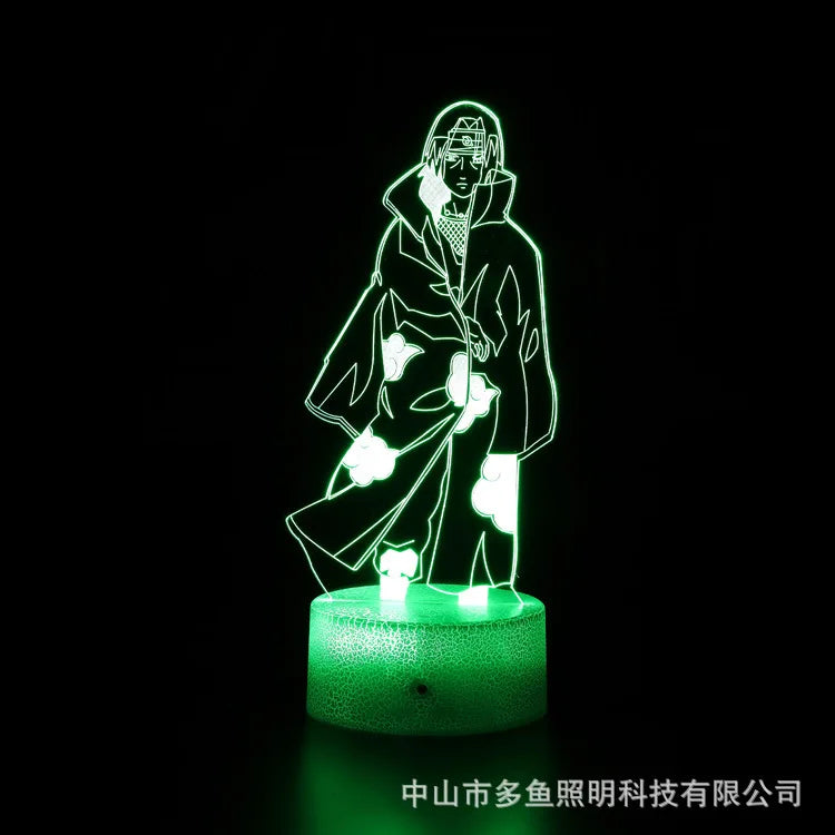 7 Colors Anime Naruto LED Night Light Toy Anime Akatsuki Uchiha Itachi Sasuke Colorful 3D Mini Table Lamp Toys Xmas Gift