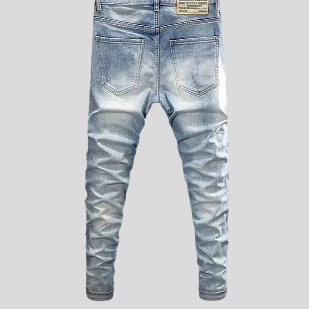 Y2k men's painted jeans