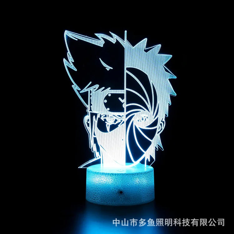 7 Colors Anime Naruto LED Night Light Toy Anime Akatsuki Uchiha Itachi Sasuke Colorful 3D Mini Table Lamp Toys Xmas Gift