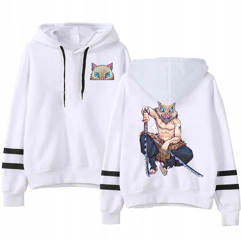 New Anime Hashibira Inosuke Printed Pullover Fashion Women Men Hoodies Long Sleeve Casual Y2K Hooded Sweatshirt