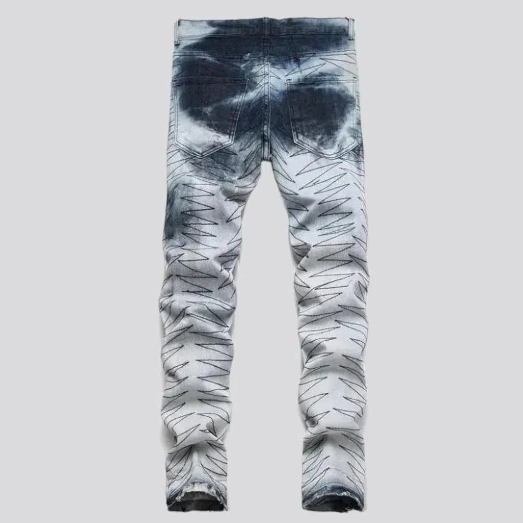 5-pocket men's tie-dyed jeans