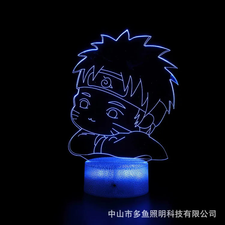 7 Colors Anime Naruto LED Night Light Toy Anime Akatsuki Uchiha Itachi Sasuke Colorful 3D Mini Table Lamp Toys Xmas Gift