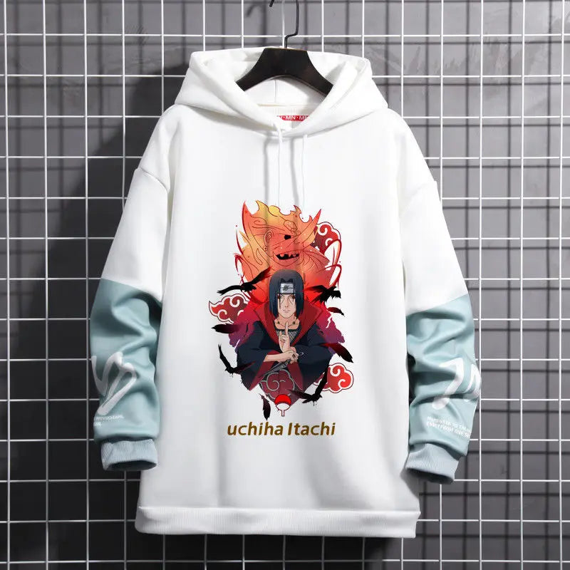 New Naruto Anime  Akatsuki Cosplay Akatsuki Uchiha Itachi Full-Size Sweatshirt Student 3D Printed Hooded Sweater Coat