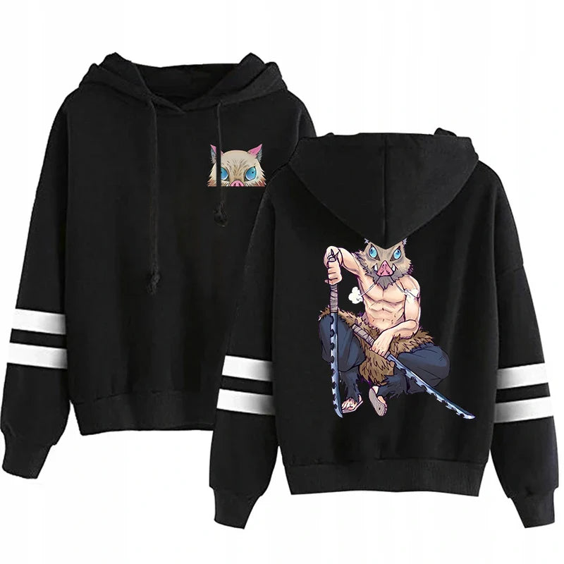 New Anime Hashibira Inosuke Printed Pullover Fashion Women Men Hoodies Long Sleeve Casual Y2K Hooded Sweatshirt