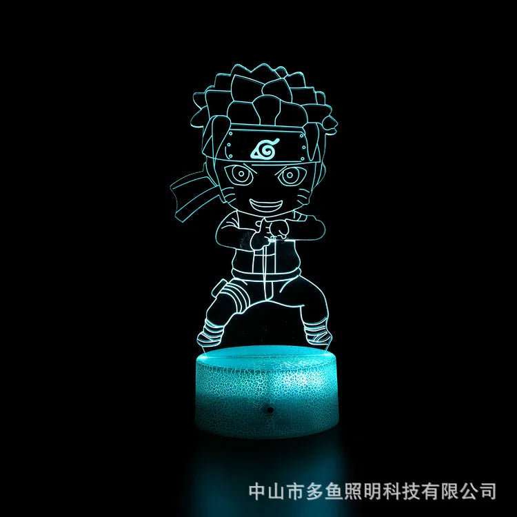 7 Colors Anime Naruto LED Night Light Toy Anime Akatsuki Uchiha Itachi Sasuke Colorful 3D Mini Table Lamp Toys Xmas Gift