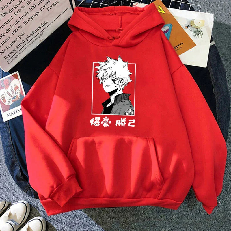 Women'S Winter Autumn Fashion Hooded Casual Anime Bakugou Katsuki Printed Long Sleeve Hoody Hoodies Sweatshirts Loose Pullover