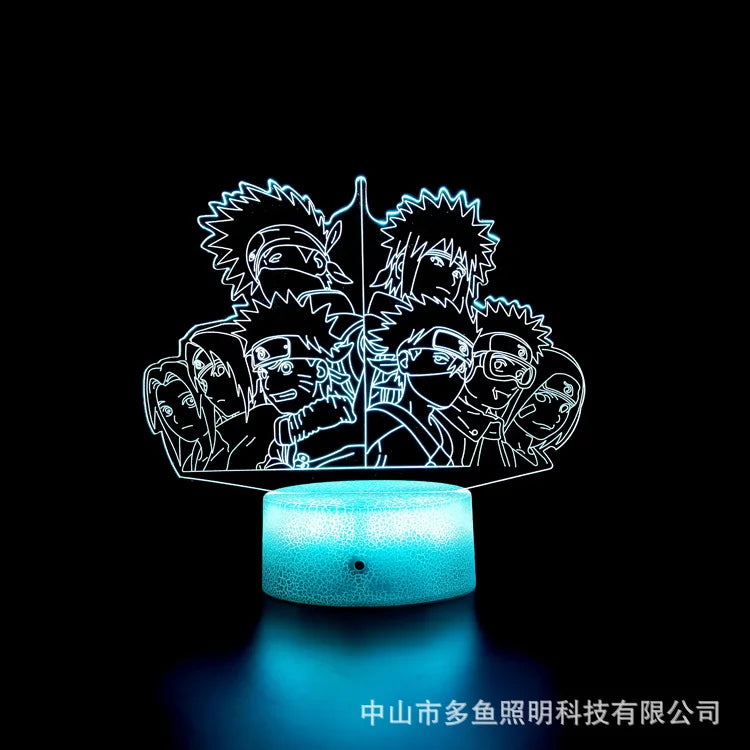 7 Colors Anime Naruto LED Night Light Toy Anime Akatsuki Uchiha Itachi Sasuke Colorful 3D Mini Table Lamp Toys Xmas Gift