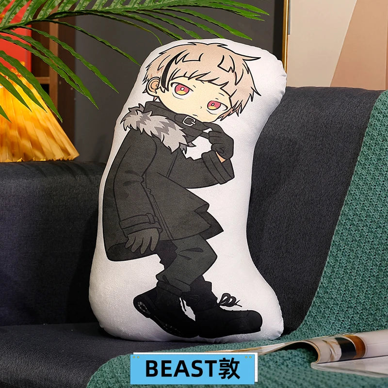 45cmBungo Stray Dogs Anime Beast Plush Toy Back Cushion White Akutagawa Black AtsushiPlushies Hug Pillow Birthday Gift