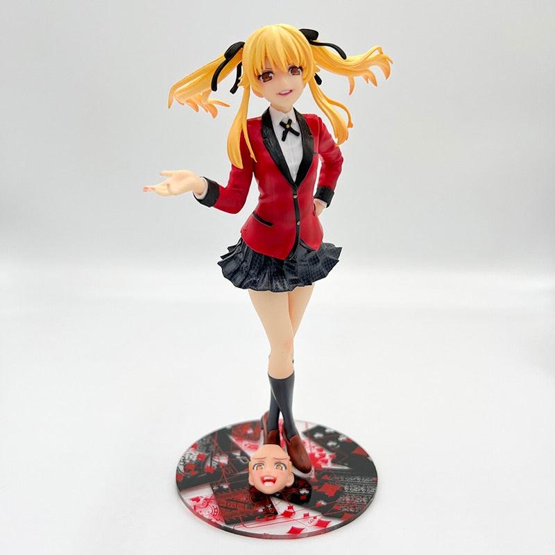 22cm Kakegurui Anime Figure Jabami Yumeko Action Figure Kakegurui Uniform Ver. Mary Saotome Figurine Collection Model Doll Toys