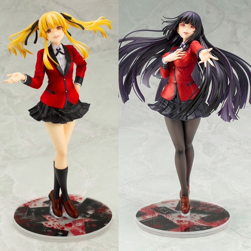 22cm Kakegurui Anime Figure Jabami Yumeko Action Figure Kakegurui Uniform Ver. Mary Saotome Figurine Collection Model Doll Toys