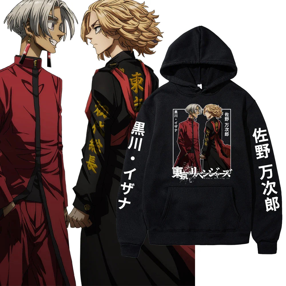 Tokyo Revengers Sano Manjirou and Kurokawa Izana Anime Hoodie Large Size