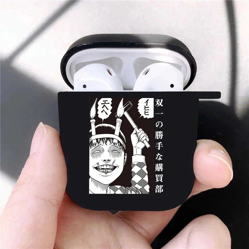 Junji Ito Collection Tees Horror Soft silicone TPU Case For AirPods Pro 1 2 3 luxury Black Wireless Bluetooth Earphone Box Cover