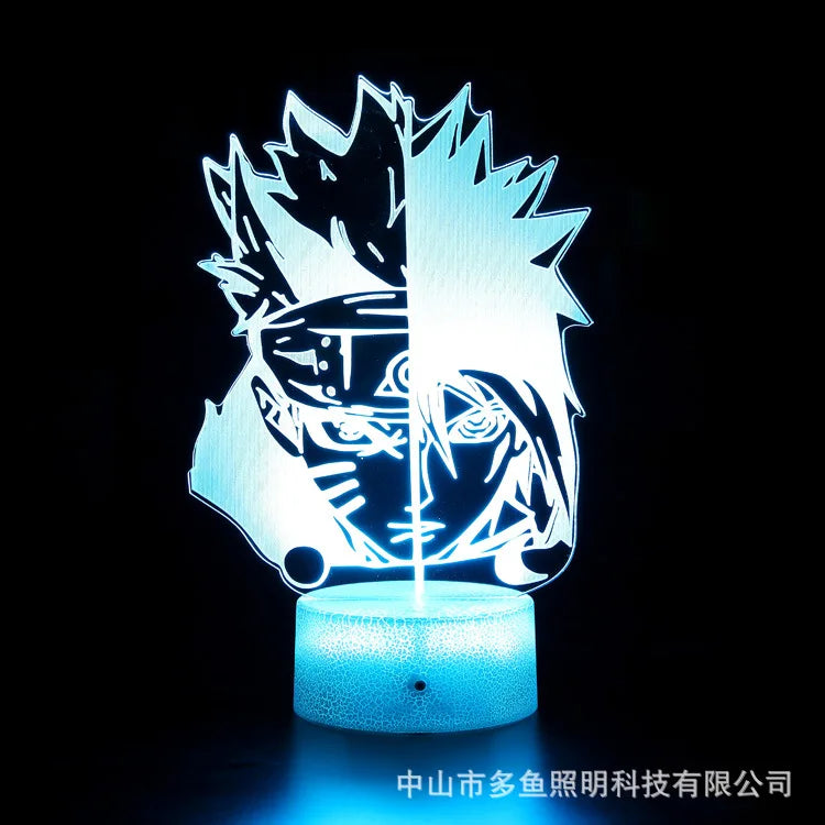 7 Colors Anime Naruto LED Night Light Toy Anime Akatsuki Uchiha Itachi Sasuke Colorful 3D Mini Table Lamp Toys Xmas Gift