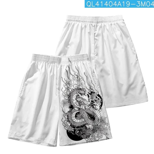 3D Chinese Style Dragon Board Shorts Beach Summer Men hip hop Sport Surfing Costumes Trunks Swimwear Cartoon Short Pants