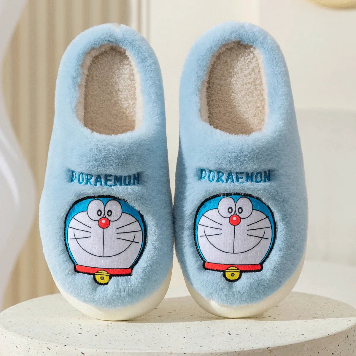 Anime Doraemon Dorami Cotton Slippers Indoor Plush Winter Non-slip Warm