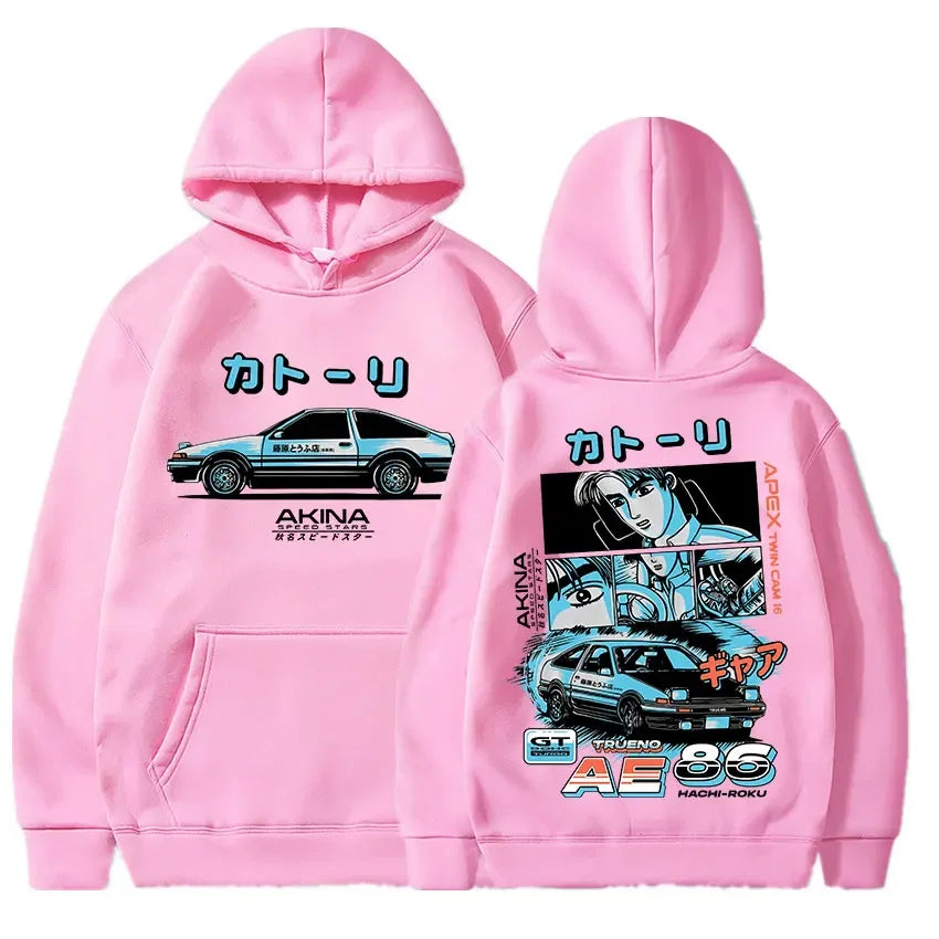 Initial D Manga Hachiroku Shift Drift Men's Hoodie Anime Takumi Fujiwara Tofu Shop Delivery AE86 Sweatshirt Streetwear Pullover