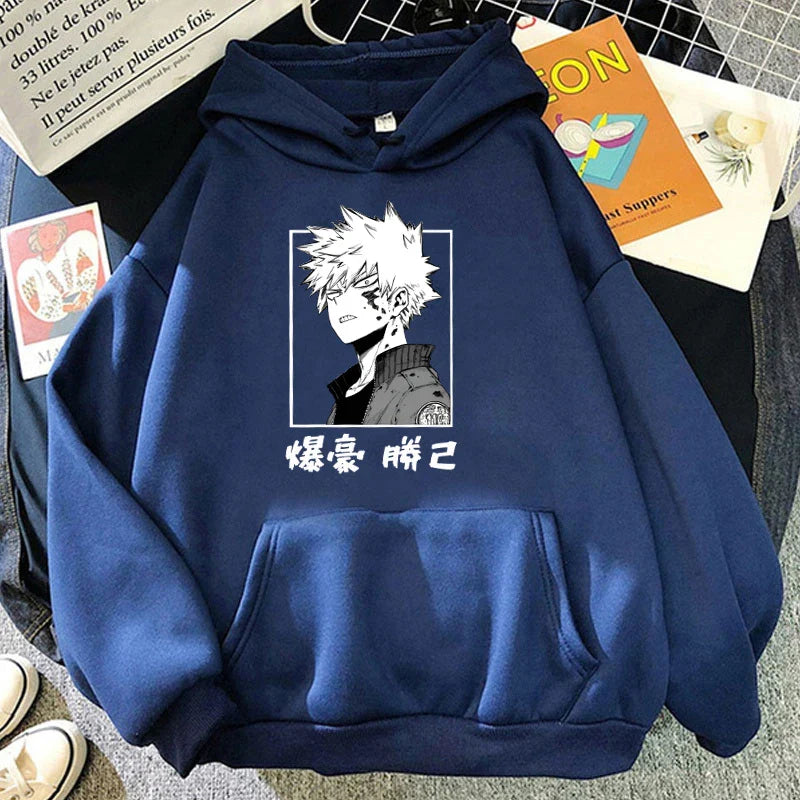 Women'S Winter Autumn Fashion Hooded Casual Anime Bakugou Katsuki Printed Long Sleeve Hoody Hoodies Sweatshirts Loose Pullover