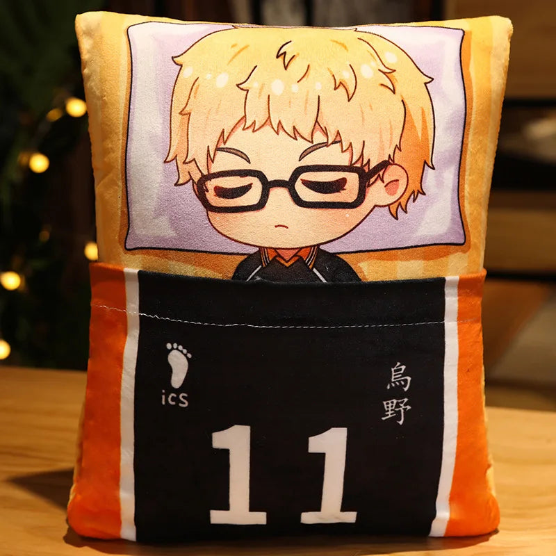 36x27cm Haikyuu!! Anime Hinata Shoyo Plush Doll Pillow Double Sided Print