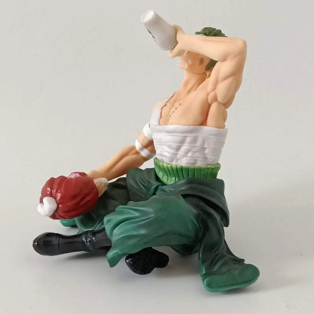 15cm One Piece Zoro Figure GK Injured Drinking Roronoa Zoro Anime Action Figure PVC Statue Model Figurine Ornaments Gift Kid Toy