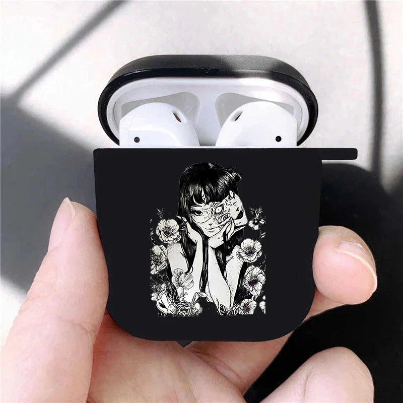 Junji Ito Collection Tees Horror Soft silicone TPU Case For AirPods Pro 1 2 3 luxury Black Wireless Bluetooth Earphone Box Cover