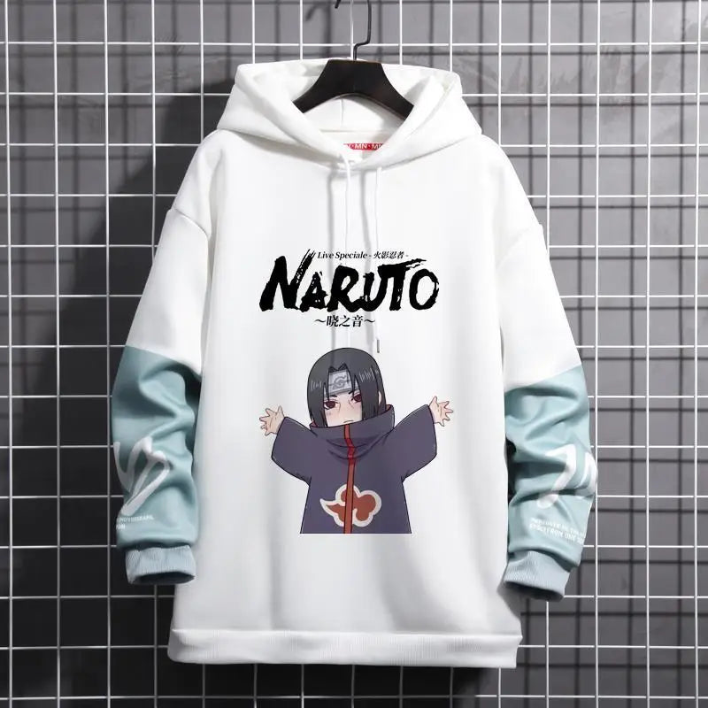 New Naruto Anime  Akatsuki Cosplay Akatsuki Uchiha Itachi Full-Size Sweatshirt Student 3D Printed Hooded Sweater Coat