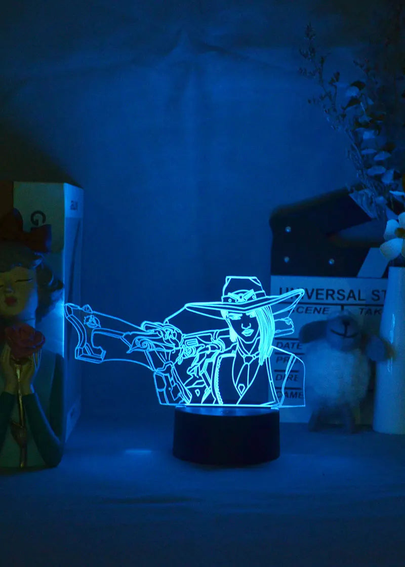 3D Game Overwatch Hero Ashe Laser Engraved Acrylic Silhouette 3