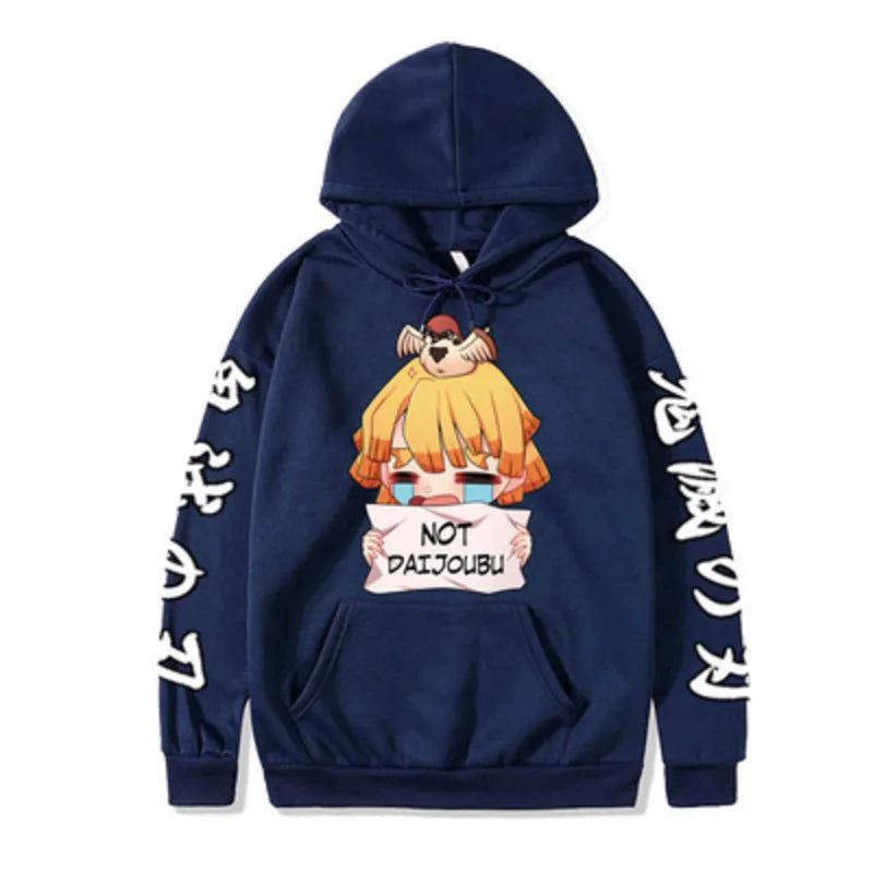 Anime Demon Slayer Agatsuma Zenitsu Hoodie Pullovers